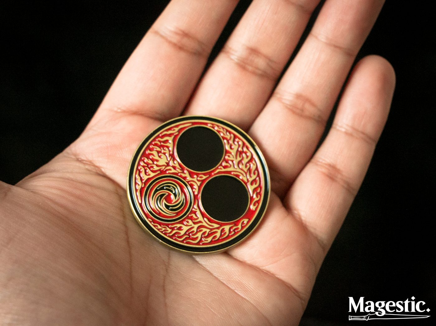 Gold and red double-sided Magestic metal resource token